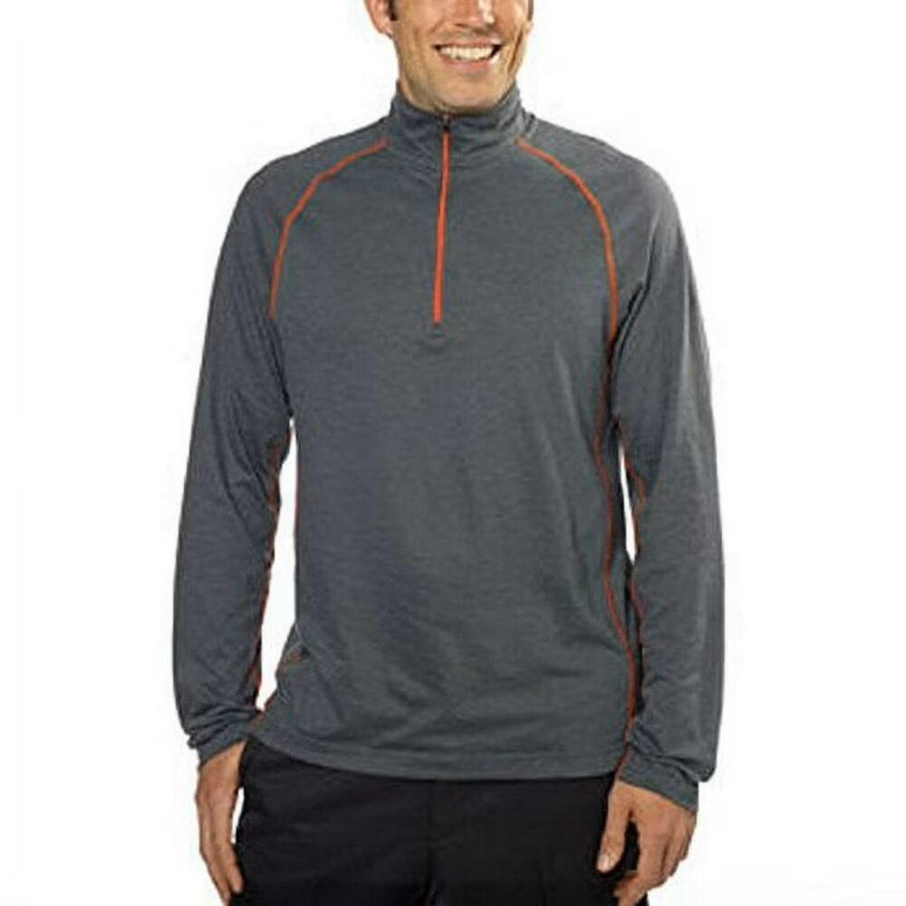 SALE! Cloudveil Men's Quarter-Zip Mock Neck Pullover Baselayer, Gargoyle, Large